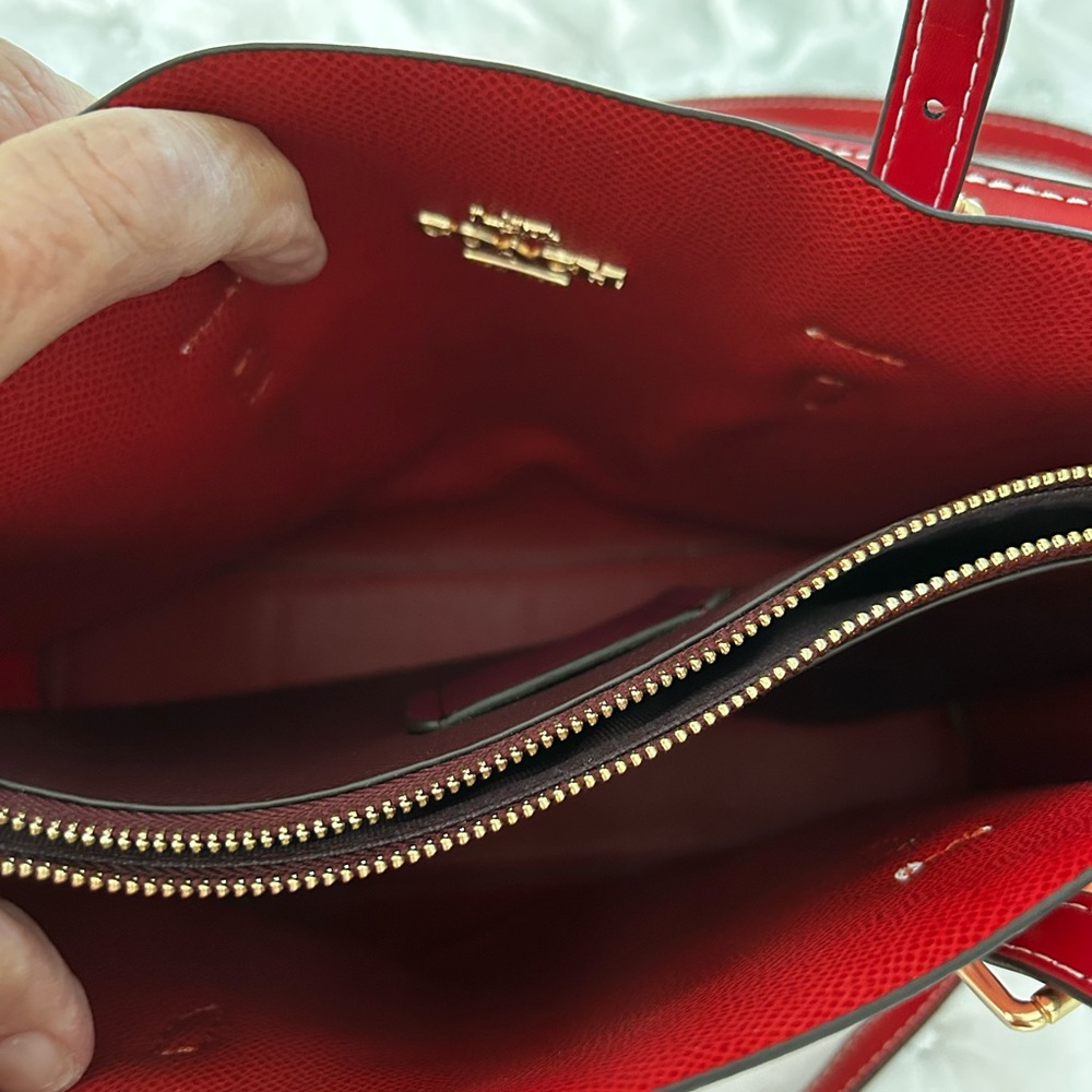 Coach Pink Cherry-Print Mini Tote with Red Accents - Picture 3 of 6